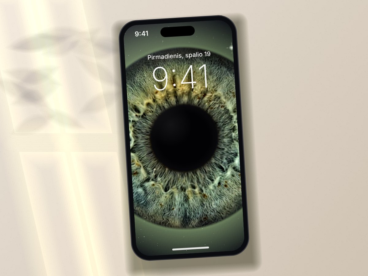 Rainelės portretas kaip telefono užrakto ekrano fonas