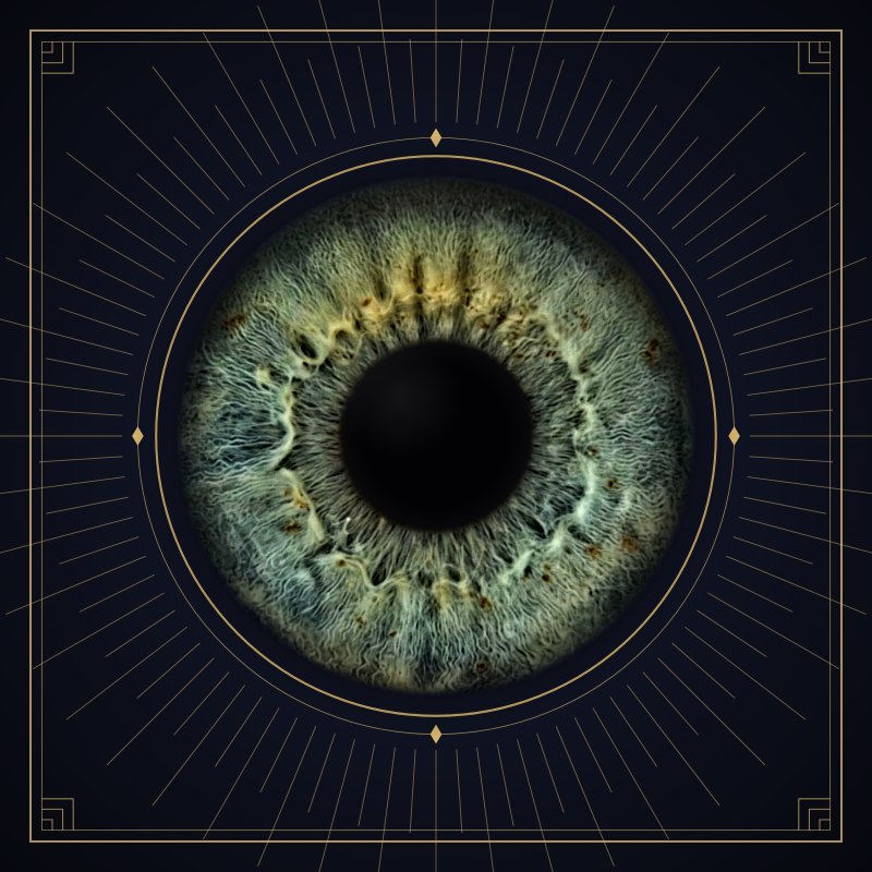Rainelė art deco stiliumi su auksiniais spinduliais ir rėmeliu